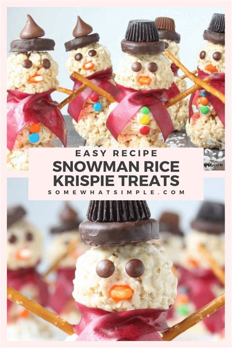 Snowman Rice Krispie Treats From Somewhat Simple