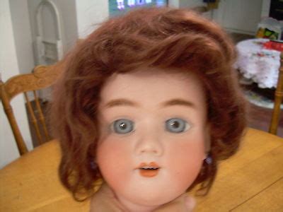 Antique Mohair Wig Medium Length With Curls And Bangs Auburn Early