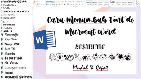 CARA MENAMBAH FONT DI MICROSOFT WORD AESTHETIC DAFONT YouTube