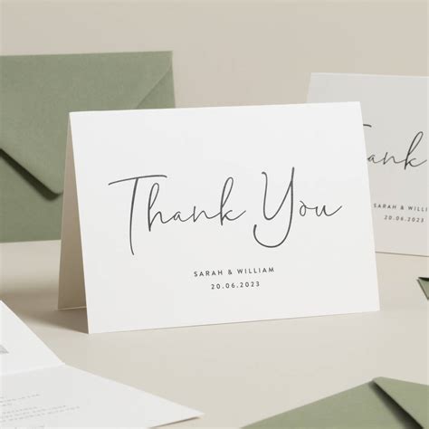 Simple Wedding Thank You Card By Paper Scene