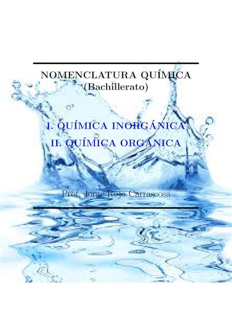 Pdf Nomenclatura Qu Imica Bachillerato I Qu Imica Quimica Pdf