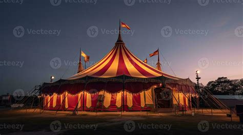 Circus tent, carnival tent at the amusement park. Generative Ai ...