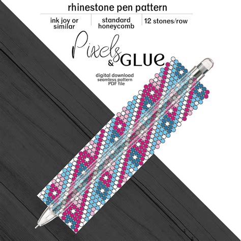 Rhinestone Pen Template Ss10 1 Etsy