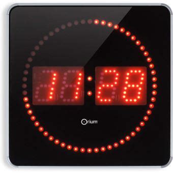 Orium 11937 Horloge à LED Studio Alu 2en1 Métal Noir Argent 28 x 2 5