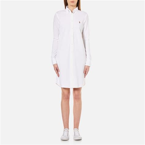 Polo Ralph Lauren Womens Oxford Shirt Dress White Free Uk Delivery Over £50