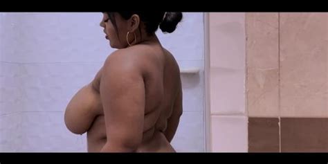 Curvy Brunette Plays With Her With Huge Boobs In The Shower Tnaflix