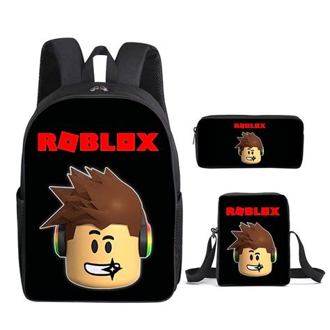 2024 Hot New Roblox School Bag Three Piece Set Roblox Game Peripheral