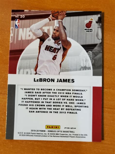 Panini Donruss Optic Winner Stays Prizm Refractor Lebron James