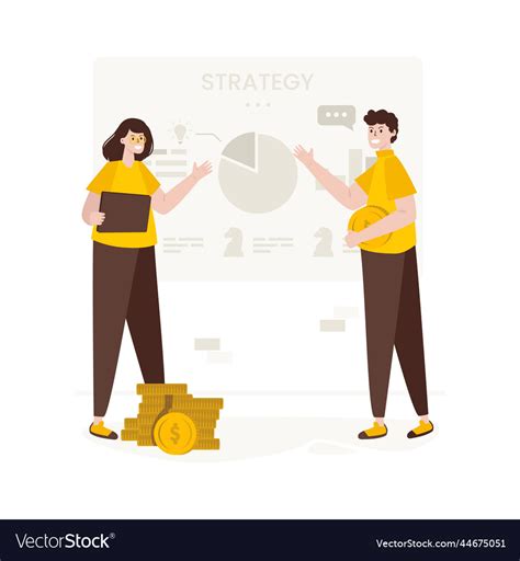 Marketing strategy discussion Royalty Free Vector Image 