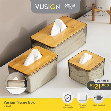 Jual Vusign Tissue Box Nordic Style Kotak Tisu Bambu Minimalis