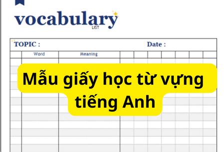 Mẫu giấy học từ vựng tiếng anh TalieuShare