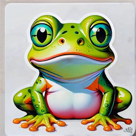 Premium Photo Cute Frog Stickers Cartoon 3d Frogs Cartoon