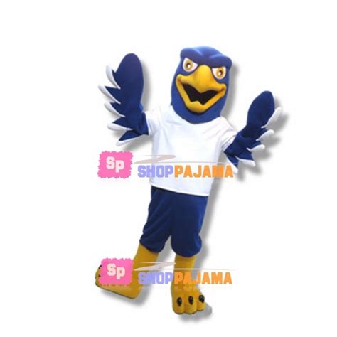 College Blue Hawk Mascot Costume