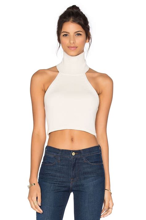 White High Neck Halter Top Ibikini Cyou