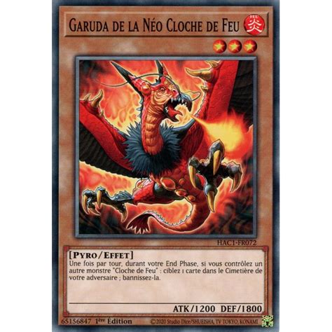 Carte Yu Gi Oh Garuda De La N O Cloche De Feu Cdt Hac