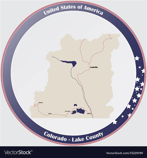 Map lake county in colorado Royalty Free Vector Image