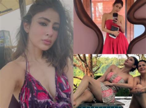 Mouni Roy Sets Fashion Goals For Beach Vacation Halter Neck Off Shoulder Breezy Dresses