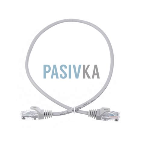 Патч-корд 0.5 м UTP cat.5e литой серый W&T CAT.5E UTP CORDS-0.5M-GREY ...