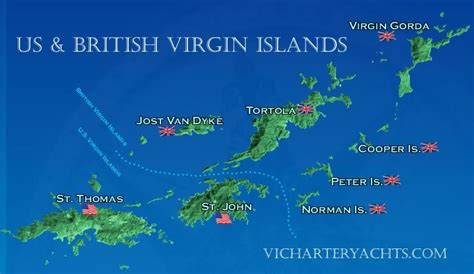 Us And British Virgin Islands Map - Cities And Towns Map