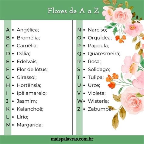 Nomes De Flores De A A Z Com Fotos