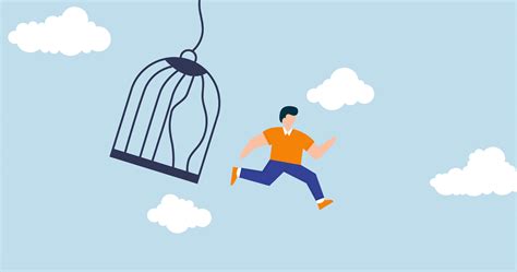 4k animation of get out of comfort zone to find new job. courage