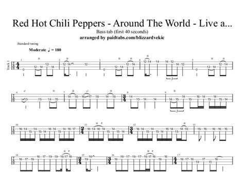 Around The World Live At Slane Castle Tab Red Hot Chili Peppers