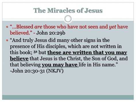 Ppt “the Miracles Of Jesus” Powerpoint Presentation Free Download