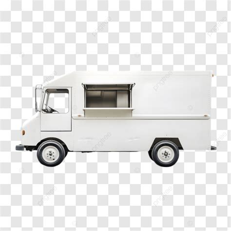 White Street Food Truck Template Blank Mockup For Brand Identity Cargo