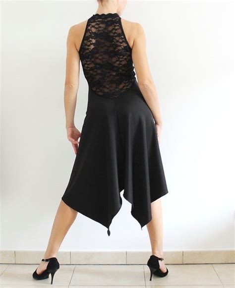 Negra Con Vestido De Encaje Para Bailar Milongas De Tango Etsy