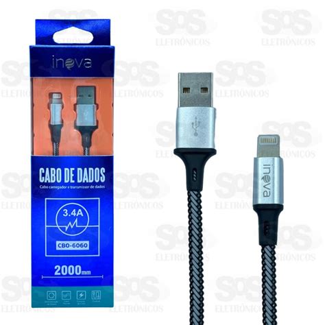 Cabo De Nylon Reforçado Iphone 2 Metros Inova CBO 7560