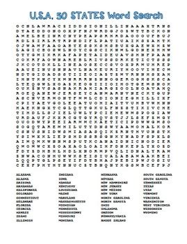 Printable State Word Searches