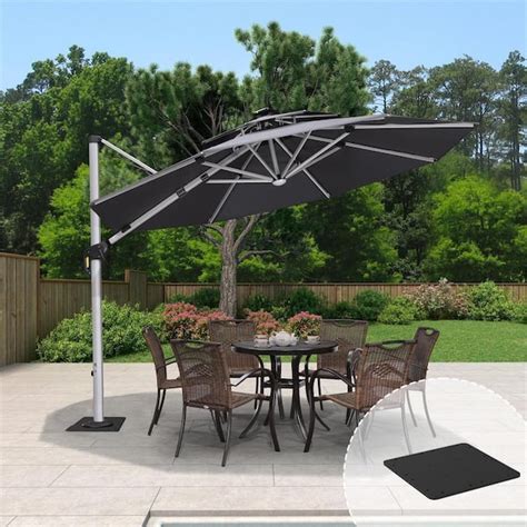 Purple Leaf Ft Octagon Aluminum Solar Powered Led Patio Cantilever