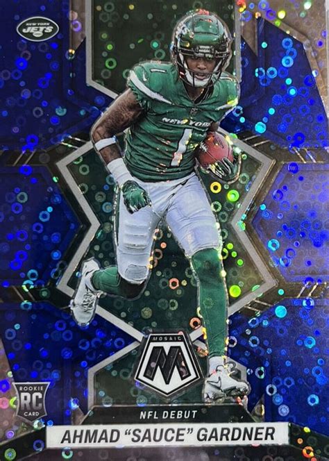 Sauce Gardner 2022 Mosaic NFL Debut No Huddle Blue 289 Price Guide