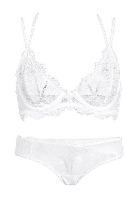 Jual Dear Eve Lingerie Pluma White Lace Underwire Bra Original