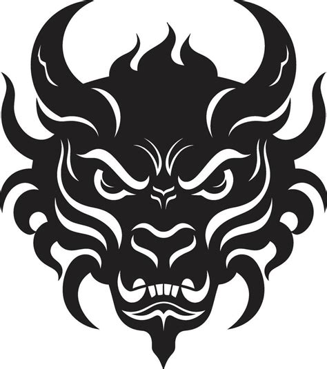 Dark Oni Mask Logo Art With A Menacing Twist Japanese Demon Symbol