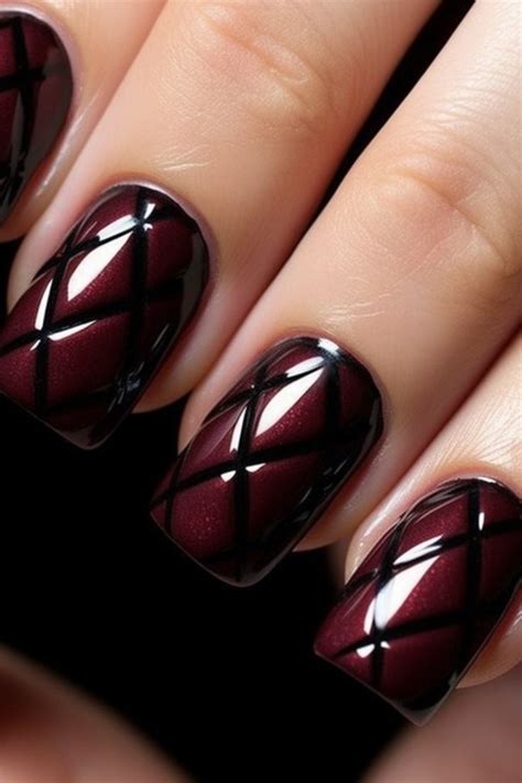 Bold and Beautiful: Black and Burgundy Nails | Burgundy nail designs ...