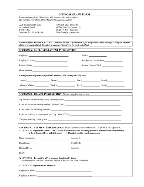 MEDICAL CLAIM FORM