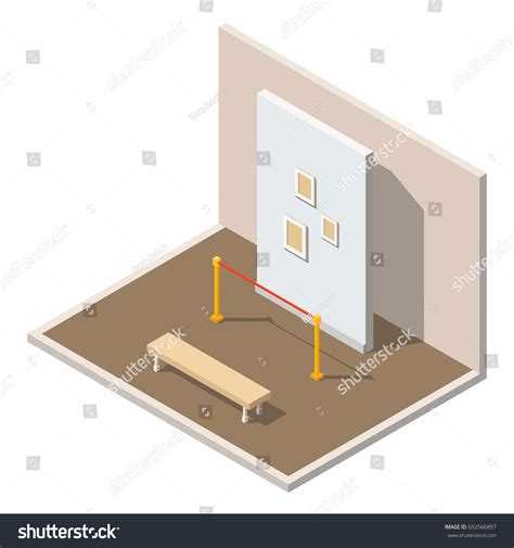 Isometric Museum Interior Vector 3d Background Stock Vector Royalty