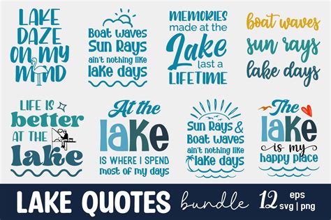 Lake Life Summer Quotes Retro Svg Bundle Grafika Przez Craft World