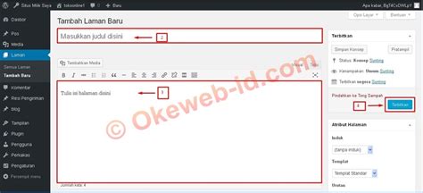 Tutorial Membuat Mengedit Dan Menghapus Halamanpage Oke Web Indonesia