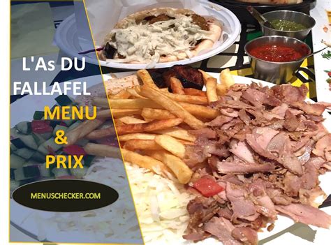 LAs Du Fallafel Menu Prix France 2023 Menuschecker