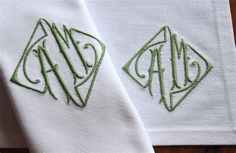 Monogrammed Napkins Monogram Napkin Personalised Embroidered | Etsy