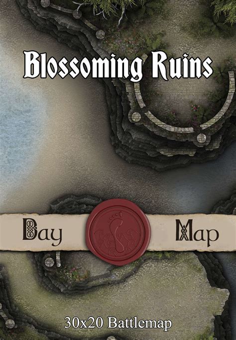 30x20 Battlemap Blossoming Ruins Seafoot Games Ruins Wilderness