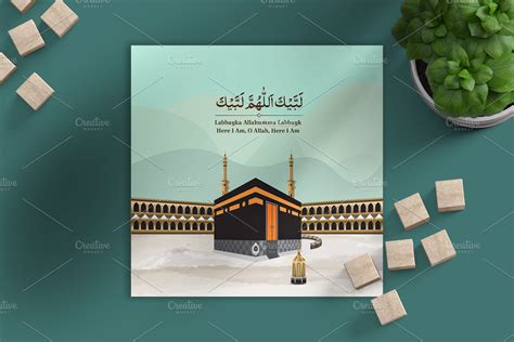 Hajj Islamic Pilgrimage in Mecca | Seasonal Illustrations ~ Creative Market