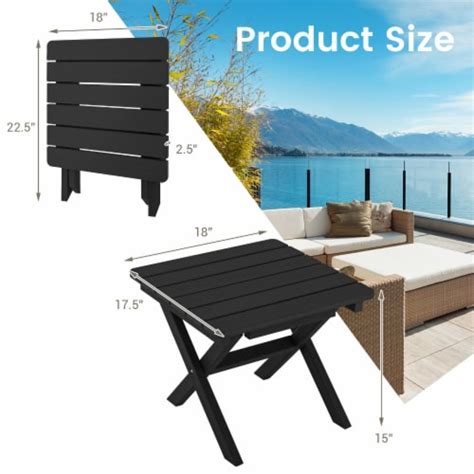 Outdoor Folding Side Table Foldable Weather Resistant HDPE Adirondack