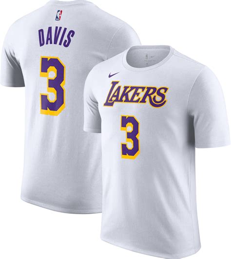 Nike Los Angeles Lakers Anthony Davis Dri Fit White T Shirt For Men