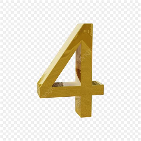 Number Four Clipart Png Images Gold Number 4 Four 4 Four Number