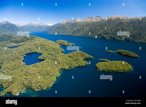 Dome Islands and South Fiord Lake Te Anau Fiordland National Park South ...