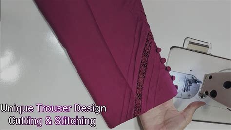 Unique Trouser Pouncha Design With Pintucks Pintex Joint Lace