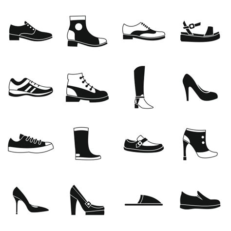 Iconos De Zapatos En Estilo Sencillo Png Dibujos Zapato Calzado